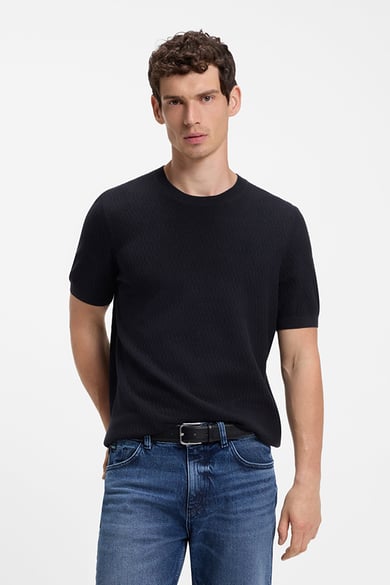 ΜΠΛΟΥΖΑ T-SHIRT ΠΛΕΚΤΗ BOSS - 404 ΜΠΛΕ